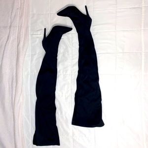 black thigh high boots